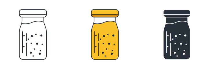 Mustard sauce icon symbol vector illustration isolated on white background