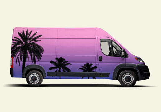 Vehicle Van Mockup With Generative AI