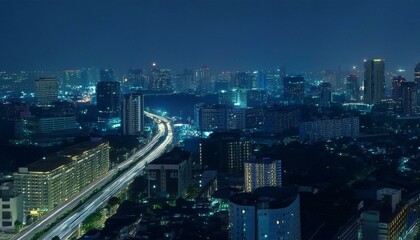Obraz premium city night light, the street of the old town, photo with super wide angle lens