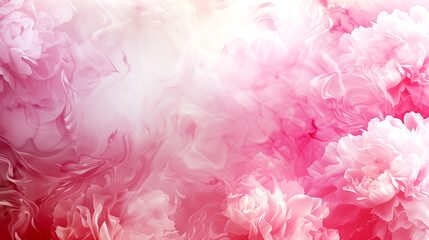 Obraz premium A pink background with a bunch of pink flowers. The flowers are arranged in a way that they look like they are floating in the air. Scene is one of beauty and elegance