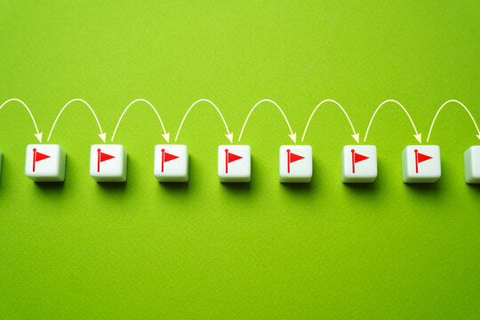 Go to checkpoints. Reach milestone. Complete tasks. Celebrate intermediate successes. Fulfill the conditions. Take it to the next level. Collect flags. Career growth. Follow the agreement roadmap.