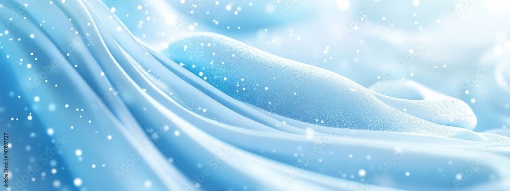 Poster 3d rendering of an abstract blue background featuring white and snow layout design suitable for chri