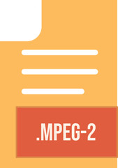 MPEG-2 File format icon outline and fill