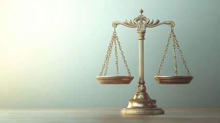 Elegant Golden Scales of Justice on a Gradient Background Symbolizing Law and Balance