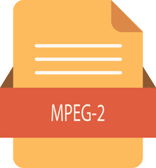 MPEG-2 file icon with color and rounded corners and folded doc