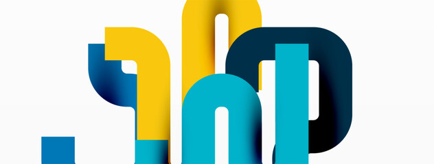 Abstract background curvy lines, minimal geometric design template