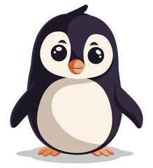 Cute Penguin Art. Flat Vector Illustration