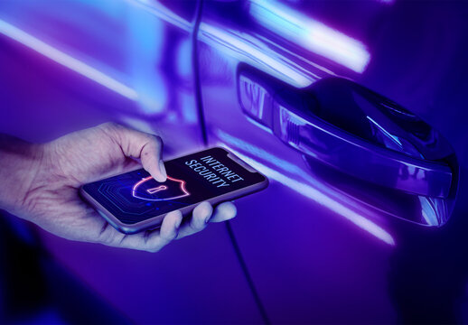 Smart Car Phone Screen Mockup