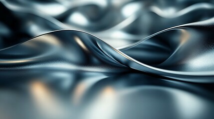 Abstract background with metallic waves and folds creating a textured pattern and smooth design for modern art new beautiful stock image illustration AI