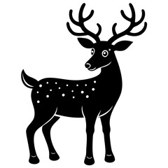 Christmas deer silhouette vector