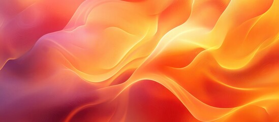 Obraz premium Abstract Colorful Flowing Waves in Warm Tones of Red, Orange, and Yellow with Smooth Gradient Transitions