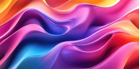 Colorful abstract background featuring 3D cartoon rendering Modern graphic art with creative wavy multicolor design for banners Digital fantasy effect ideal for trendy desktop wallpapers and futur