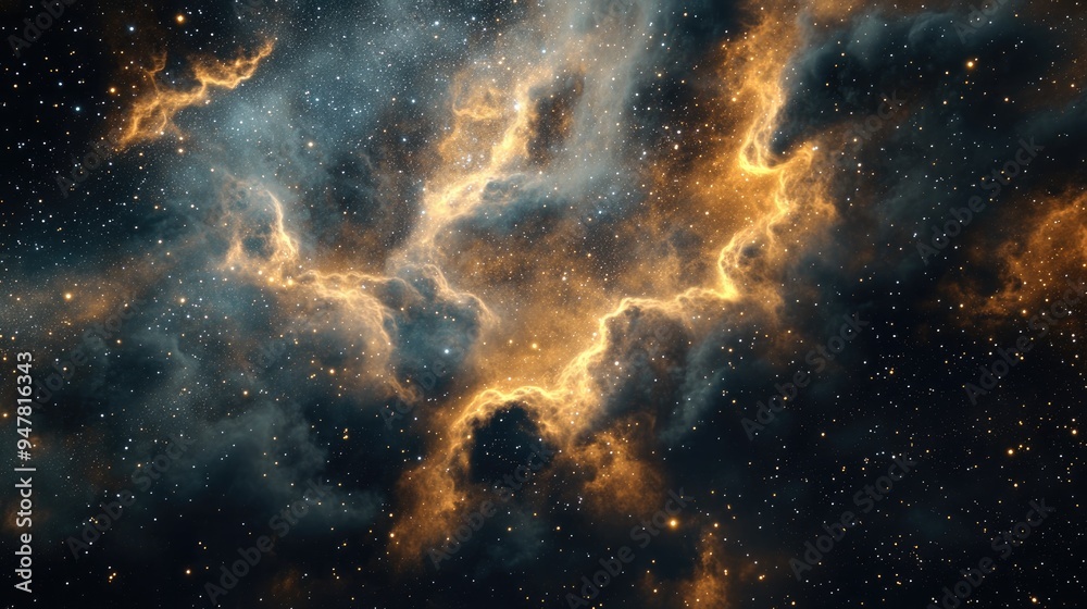 Leinwandbilder Interstellar cloud of star dust in a 3D cartoon rendering Image of outer space
