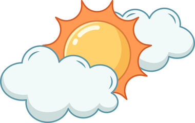 Weather Element Flat Sticker Design