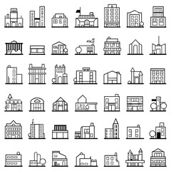 House construction icon set