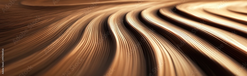 Poster Concentric abstract background featuring a wood texture in 3D cartoon rendering