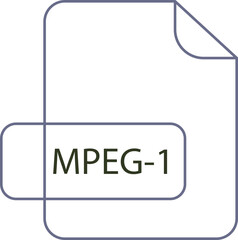 MPEG-1 File extension icon RAW thicker outline