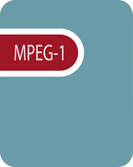MPEG-1 File icon black fill and empty for symbol