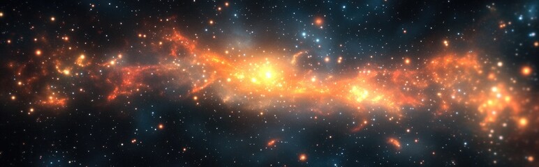 Fototapeta premium Colorful galaxy with stars and space dust in 3D cartoon rendering