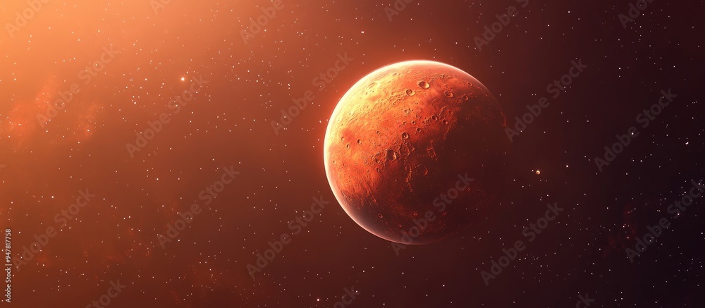 Aufkleber planet mars in a 3d cartoon rendering cosmos art solar system