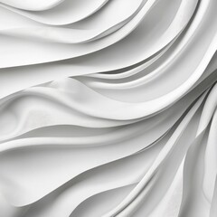 Abstract white waves in a minimalist design, ideal for modern art and dynamic textured backgrounds