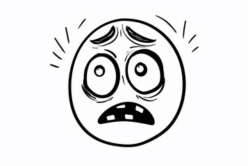 Obraz premium Cartoon Face Expression. Scared Emoji. Generative AI