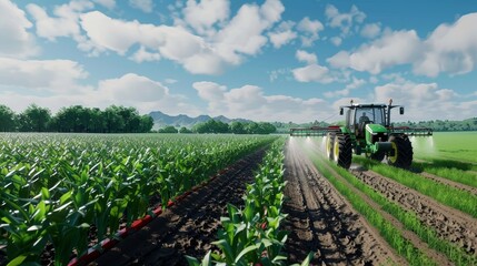 Obraz premium Revolutionizing Agriculture CuttingEdge Irrigation Technology in Action