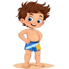 Obraz premium Boy in swimming trunks