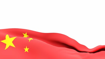 3D Render Chinese Flag Waving for presentation background, Suitable to place on content with that theme.