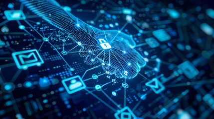 Fototapeta premium Digital Revolution Embracing Change with a Handshake of Innovation and Technology