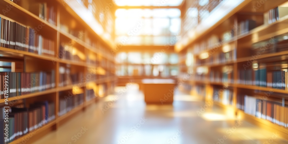 Canvas Prints Abstract blurred public library interior space. blurry room with bookshelves by defocused effect. use for background or backdrop in business or education concepts