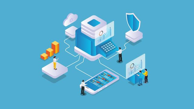 Human-AI programming and development 3d animation cartoon