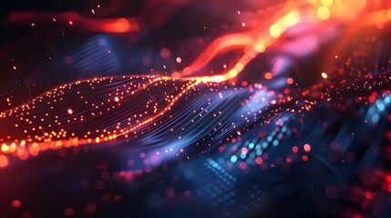 Obraz premium Abstract shapes with glowing edges and bokeh effect, futuristic visuals