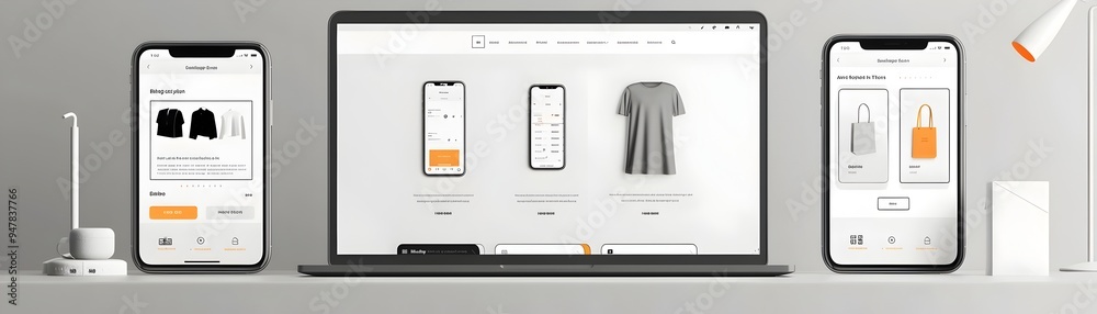 Wall mural intuitive shopping website wireframe with accessible navigation and easy to read typography for seam