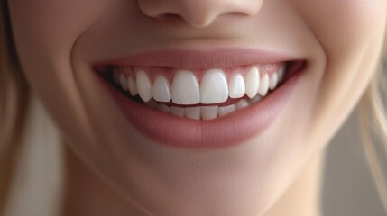 Fototapeta premium A Close-Up View of a Woman's Bright, White Smile