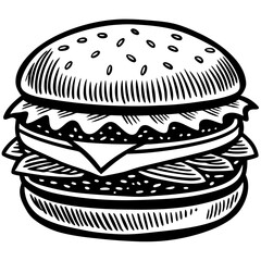 hand drawn burger