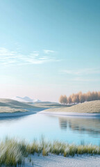 Fototapeta premium Serene River Landscape.
