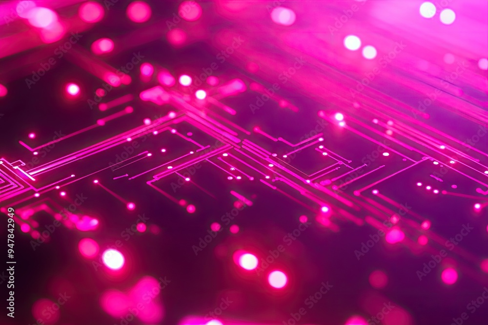 Leinwandbilder Abstract digital dot line particle data background connecting technology concept.