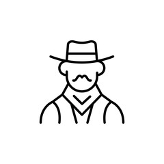 Cowboy icon. Simple cowboy icon for social media, app, and web design. Vector illustration