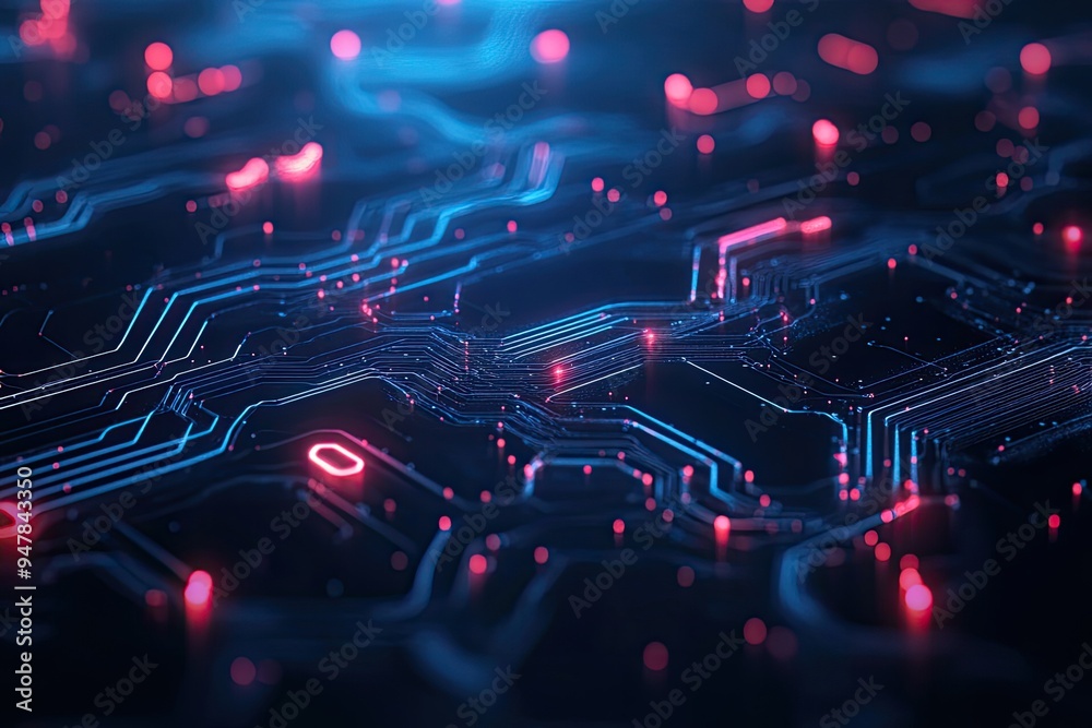 Poster Abstract digital dot line particle data background connecting technology concept.