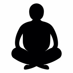 Adult Man Sitting Silhouette Black Vector