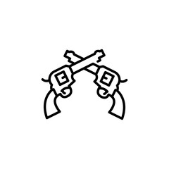 Flintlock Pistol icon. Simple flintlock pistol icon for social media, app and web design. Vector illustration.