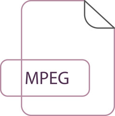 MPEG File extension icon RAW thicker outline