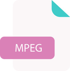 MPEG file extension icon rounded corners and deep color