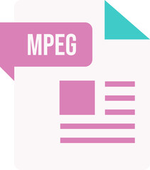 MPEG ip icon sharp corners lines and rectangle with symbol