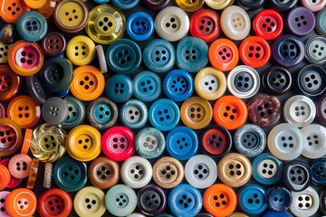 Fototapeta premium A Colorful Collection of Buttons in Various Shapes and Sizes