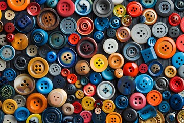 Fototapeta premium A Colorful Collection of Buttons in Various Sizes and Styles