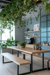 Fototapeta premium Tranquil Harmony: A Modern Minimalist Living Room Design
