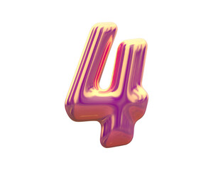 3d Glossy holographic balloon number 4