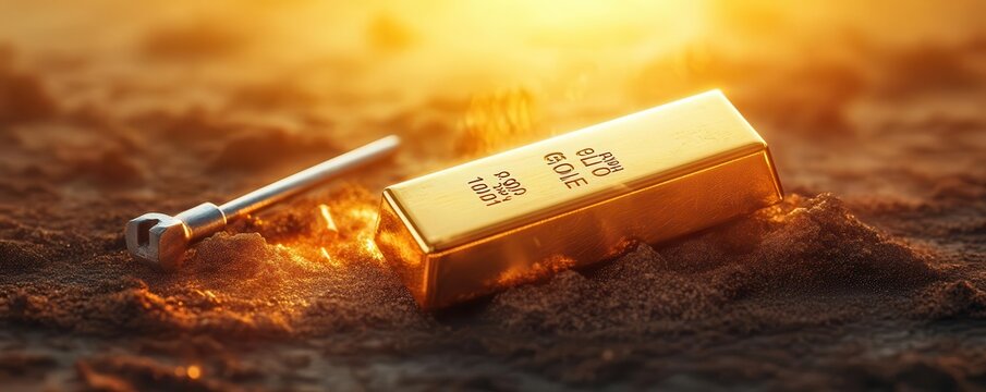 A gold bullion bar being tested for purity with tools, gold bullion, purity and verification